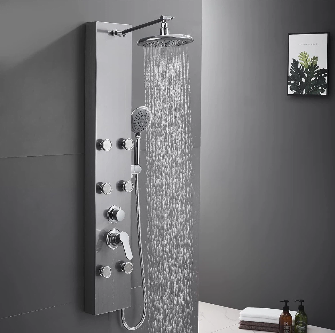 Brushed Stainless Steel Shower Panel System