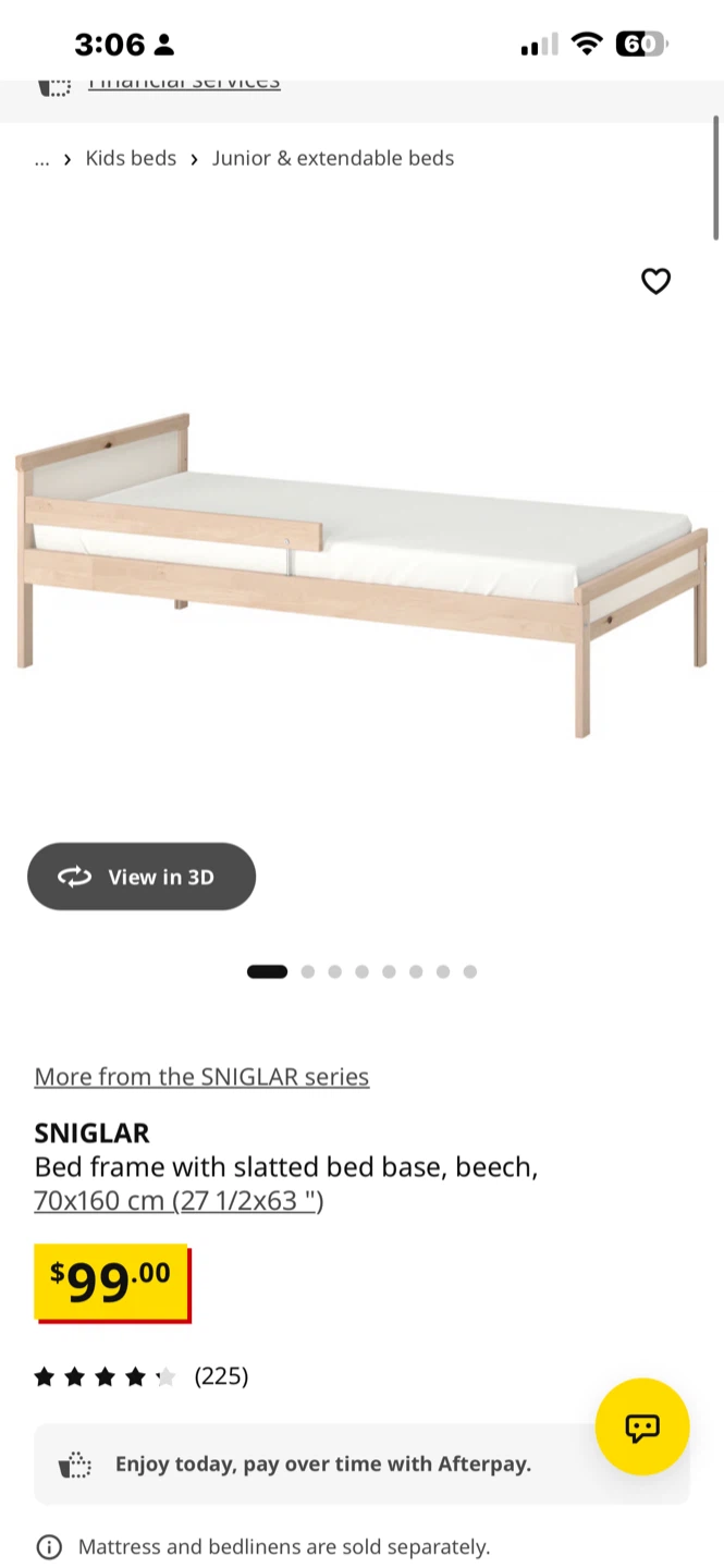 IKEA SNIGLAR Junior Bed Frame