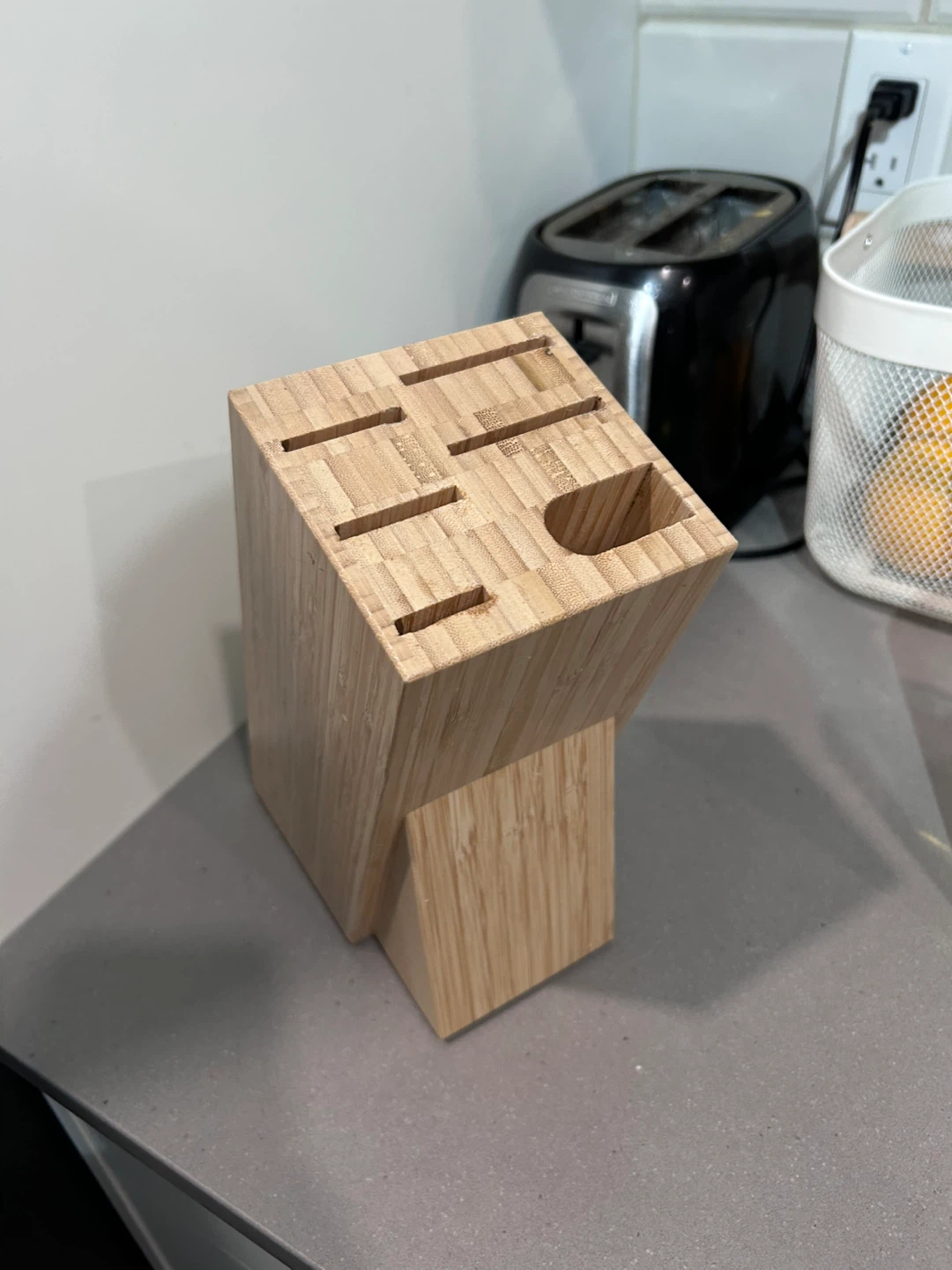 IKEA HYVLA bamboo knife block