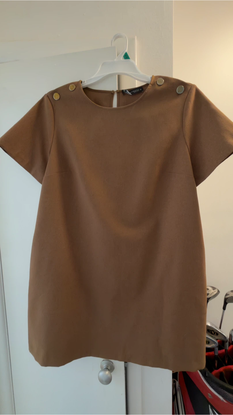 Zara Brown Short Sleeve Dress XL