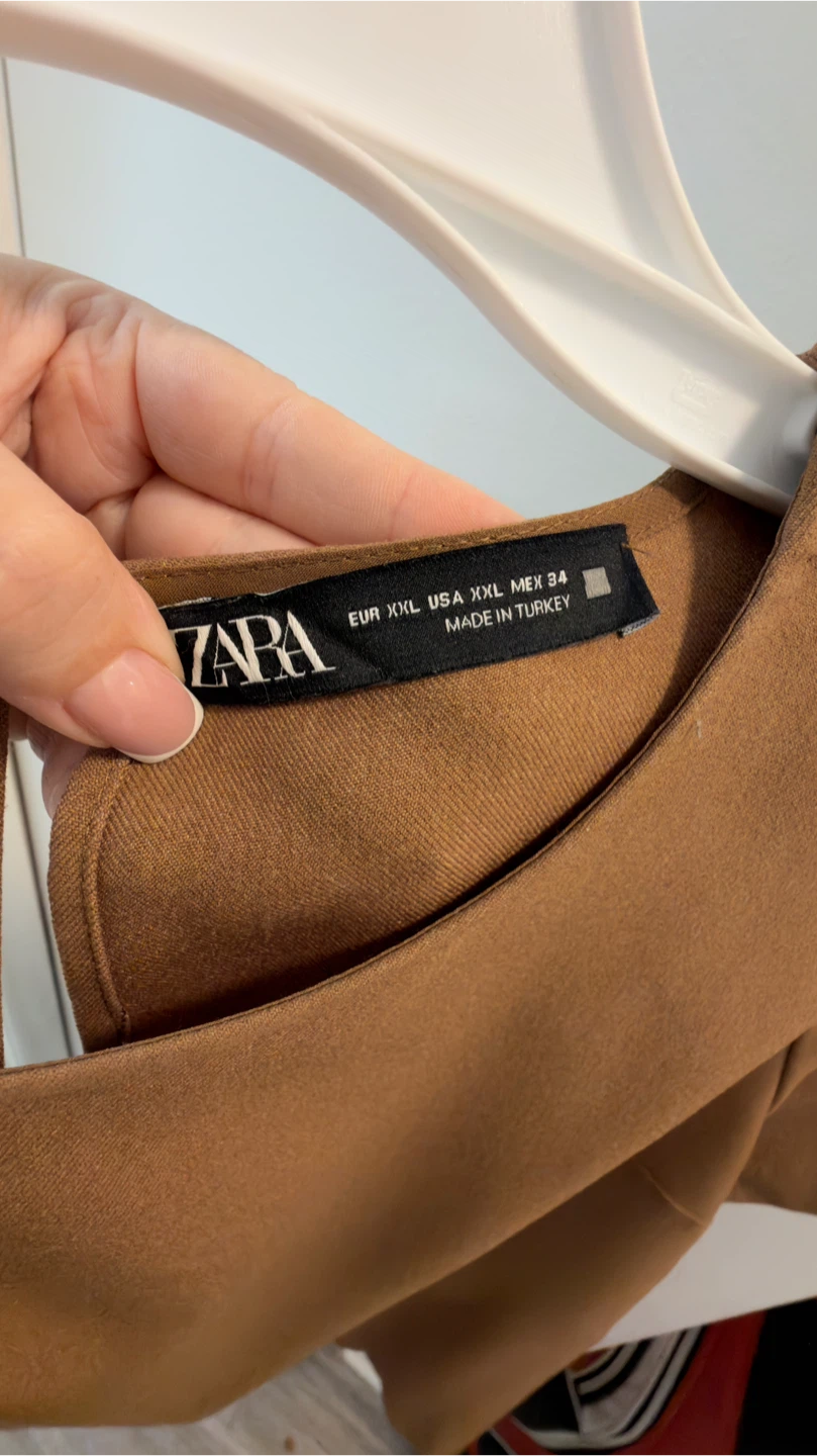 Zara Brown Short Sleeve Dress XL - photo 5