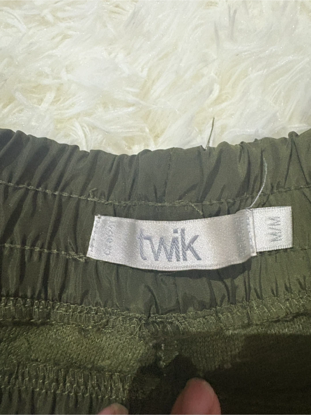 Twik Olive Green Sherpa Joggers - photo 2