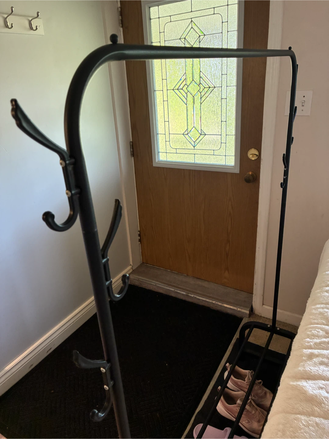Black Metal Coat and Shoe Rack - photo 3