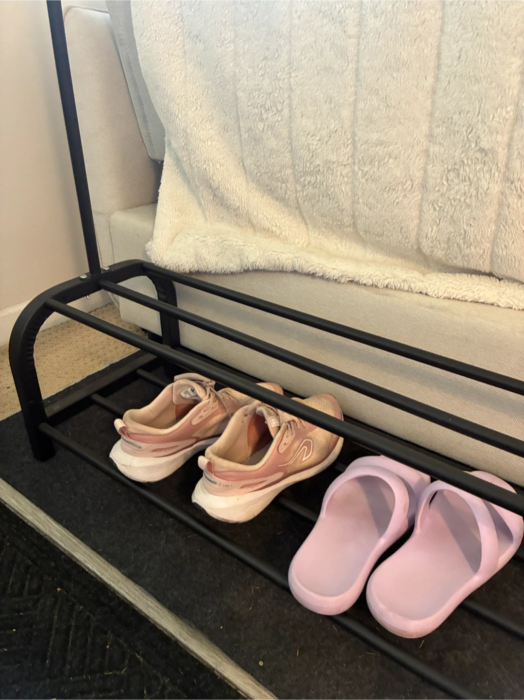 Black Metal Coat and Shoe Rack - photo 5