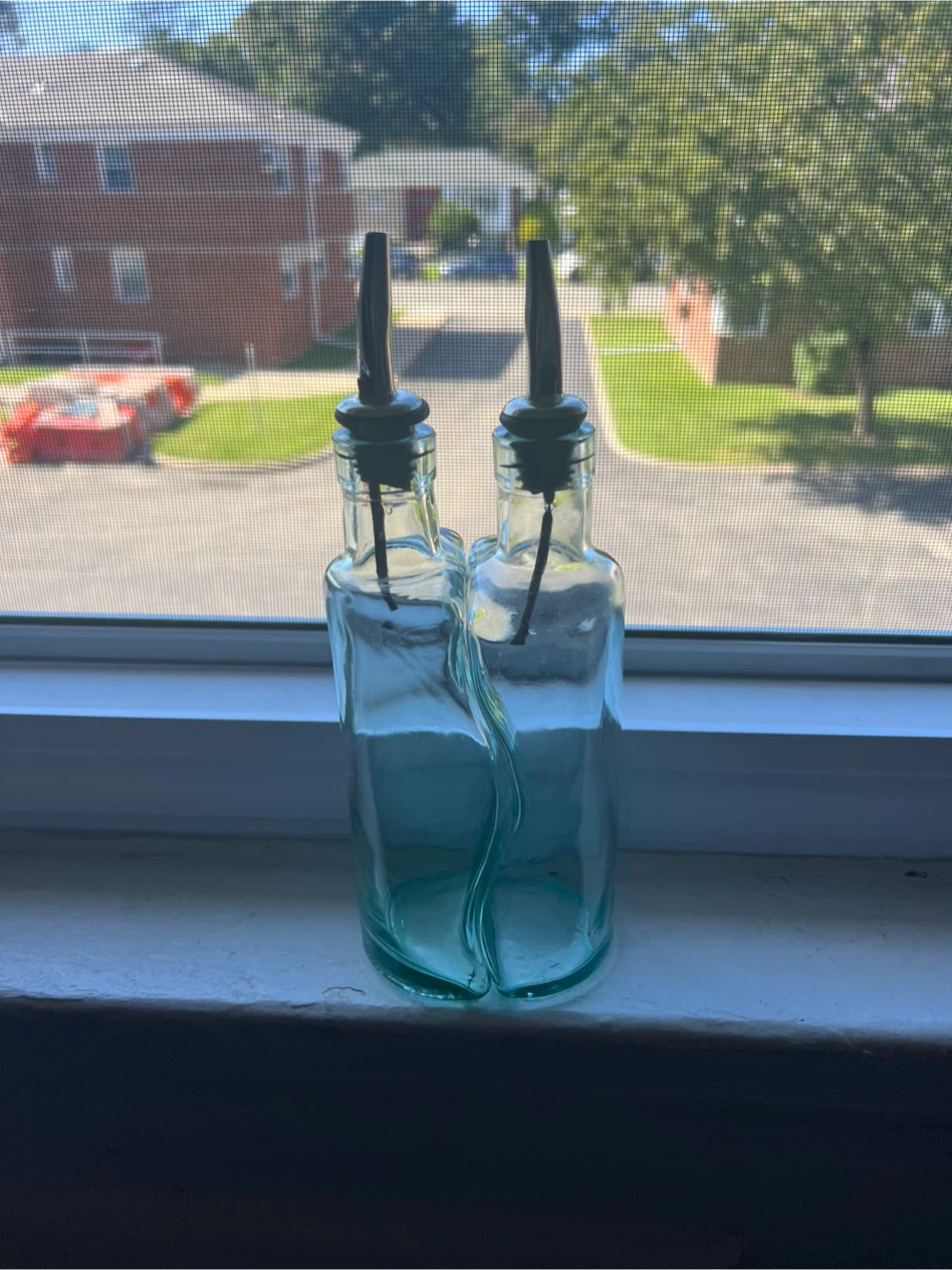 Set of Two Glass Oil Dispenser Bottles - photo 2