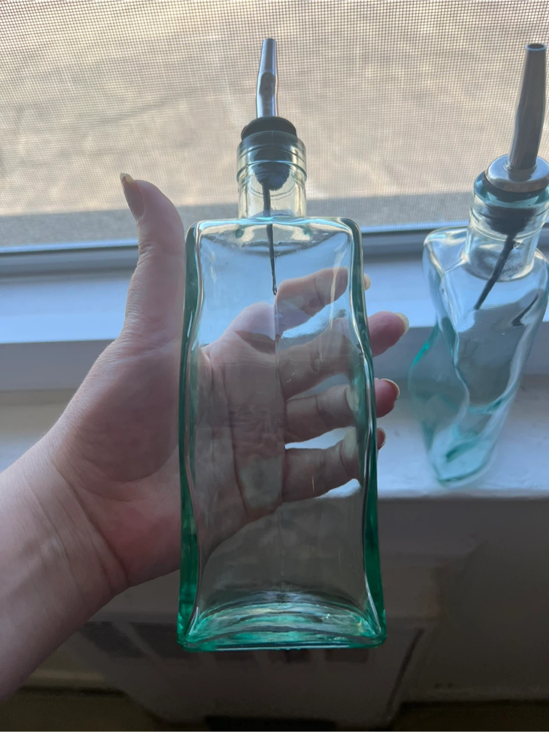Set of Two Glass Oil Dispenser Bottles - photo 4