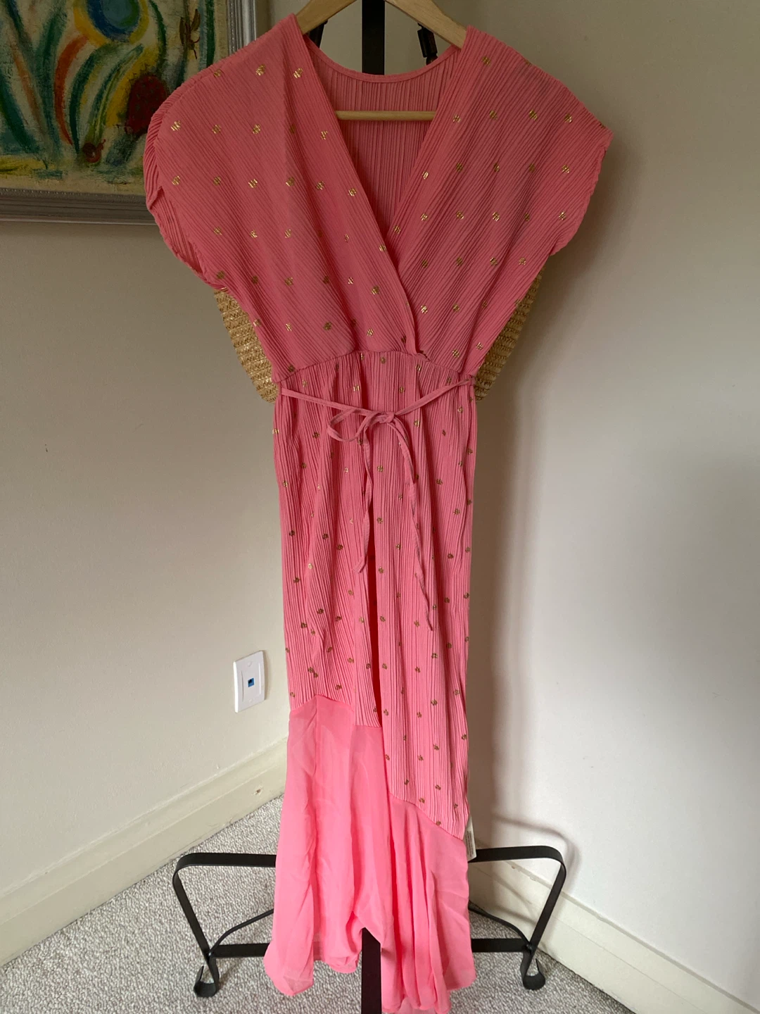 Anthropologie Pink Pleated Dress