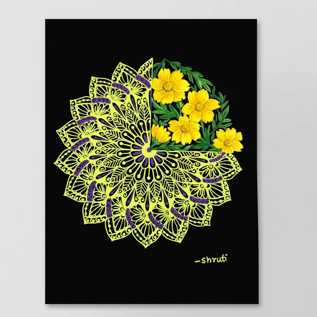 Shruti Floral Mandala Print