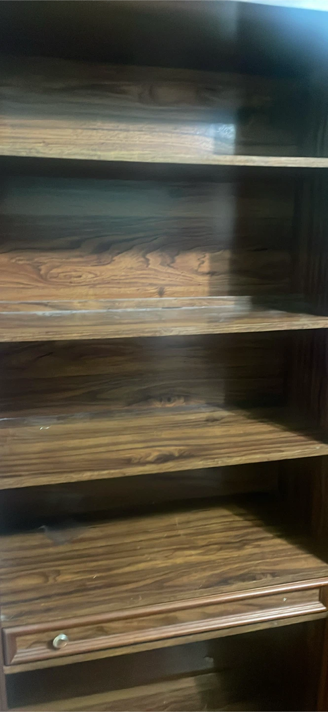 Tall Wooden Bookshelf with Drawer - photo 4