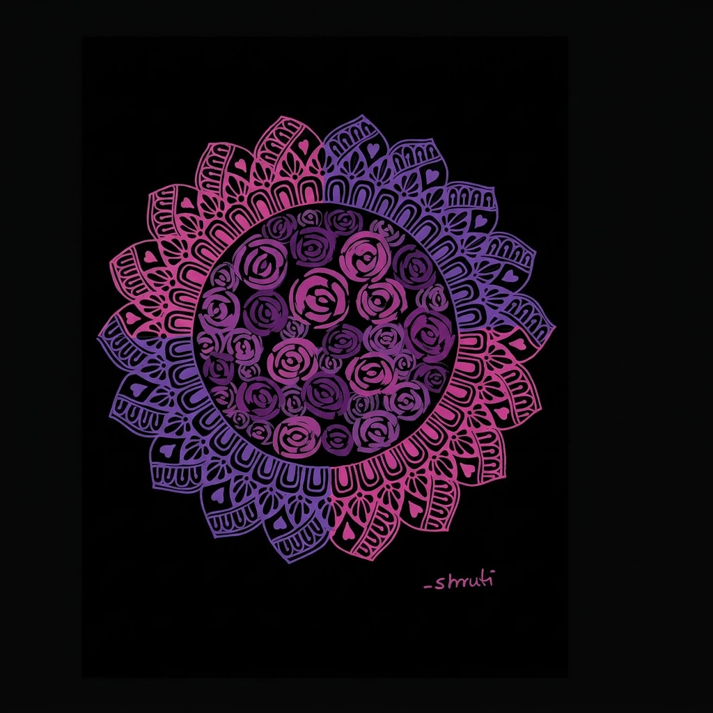 Shruti Mandala Rose Art Print