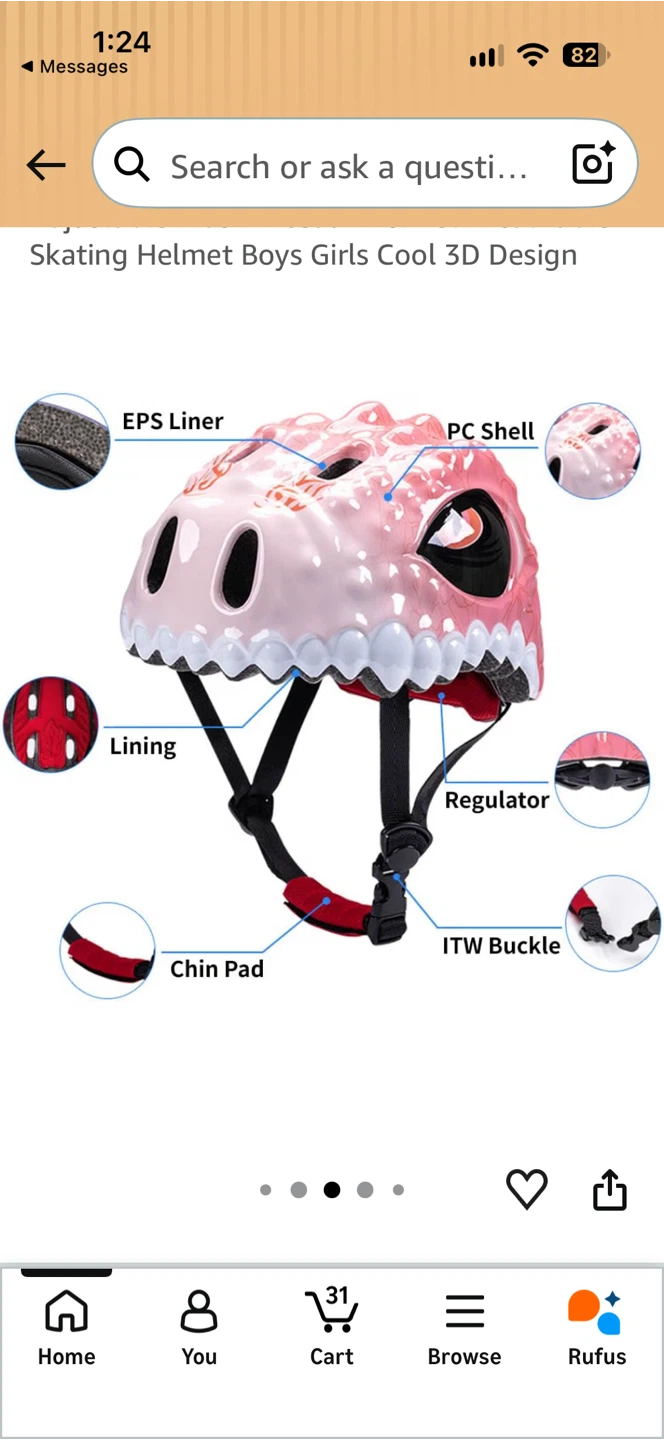 NEW! Kids 3D Dinosaur Skating Helmet - photo 4
