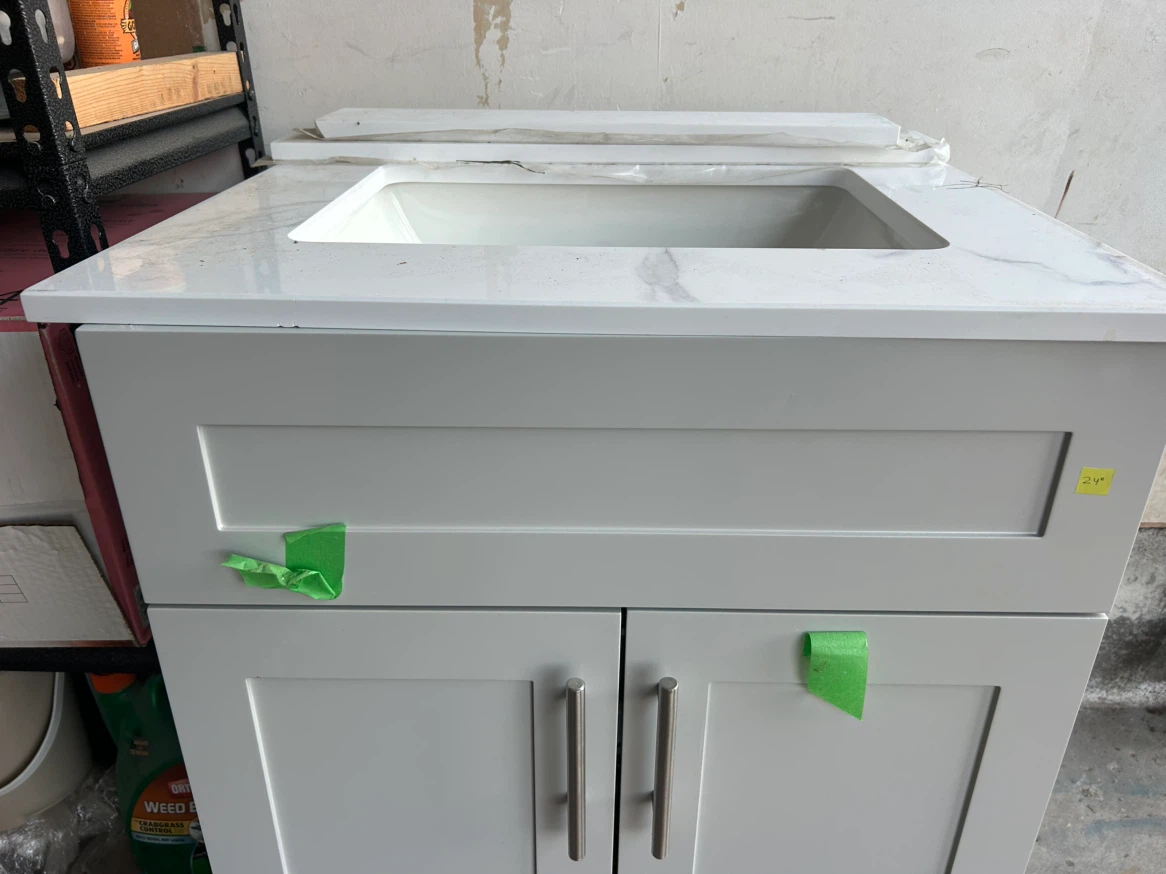 24 inch bathroom vanity with marble top
