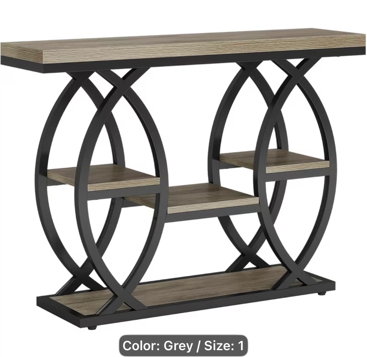 Modern Geometric Console Table – Grey - photo 4