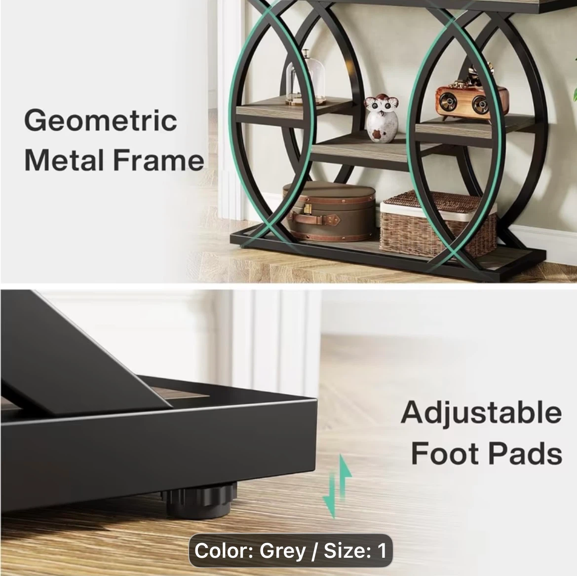 Modern Geometric Console Table – Grey - photo 5