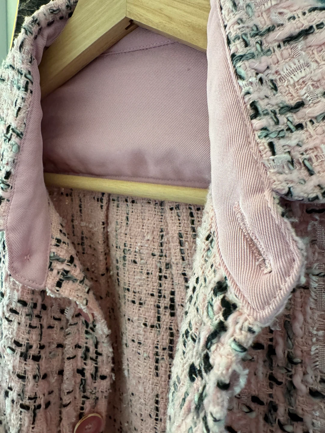 Pink Tweed Button-Up Jacket - photo 2