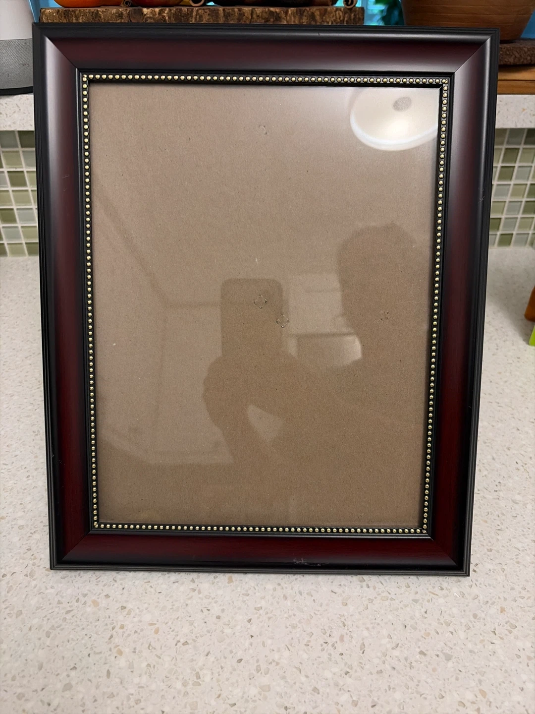 Decorative dark wood picture frame