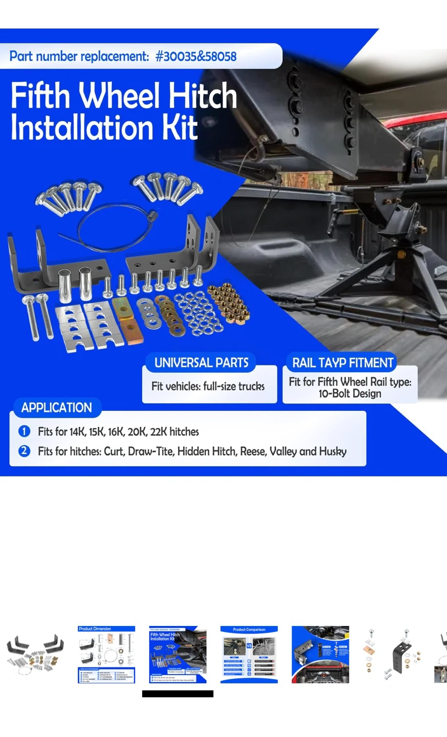 Fifth Wheel Hitch Installation Kit 30035 58058 - photo 2