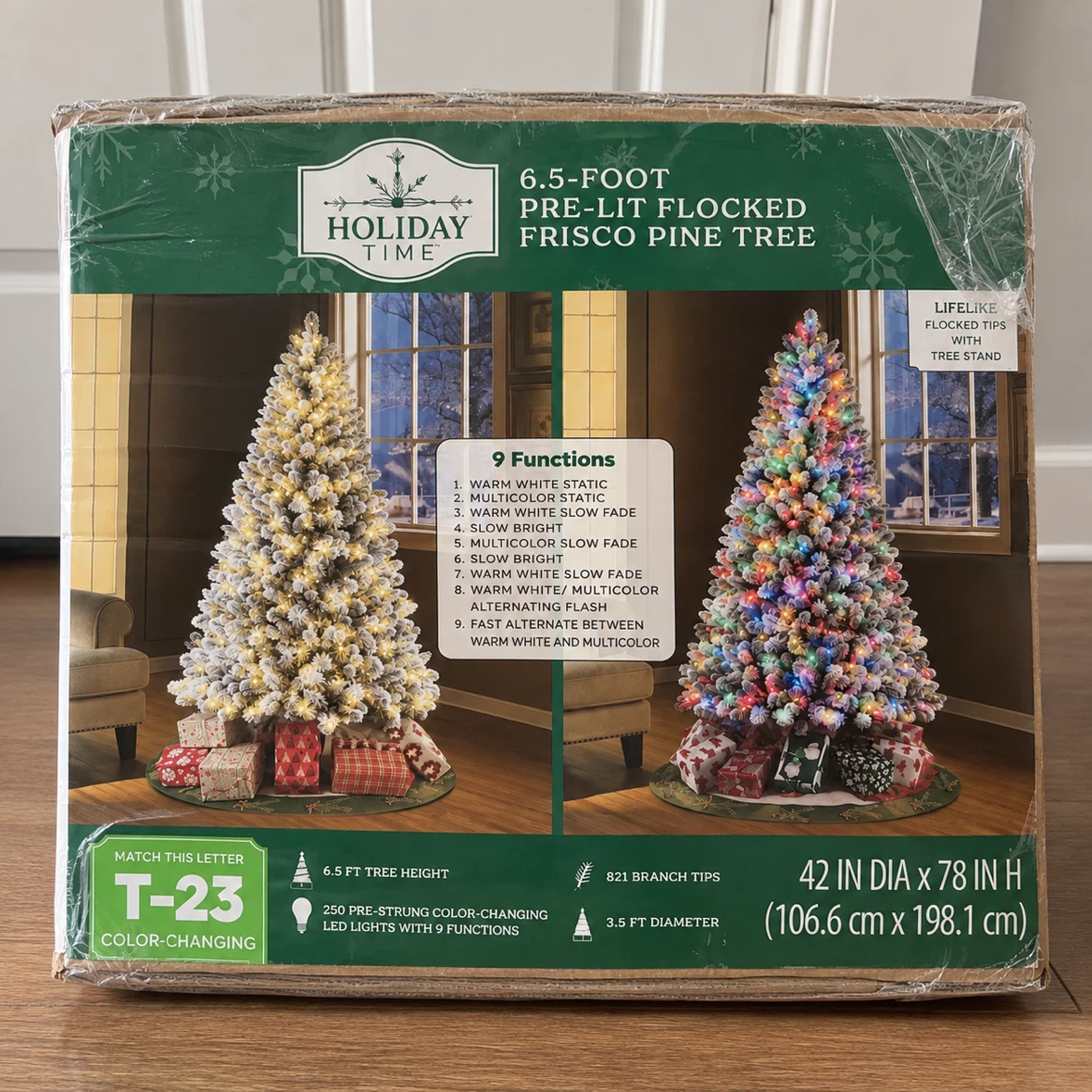 🎄 Brand New 6.5FT Pre-Lit Flocked Christmas Tree - photo 3