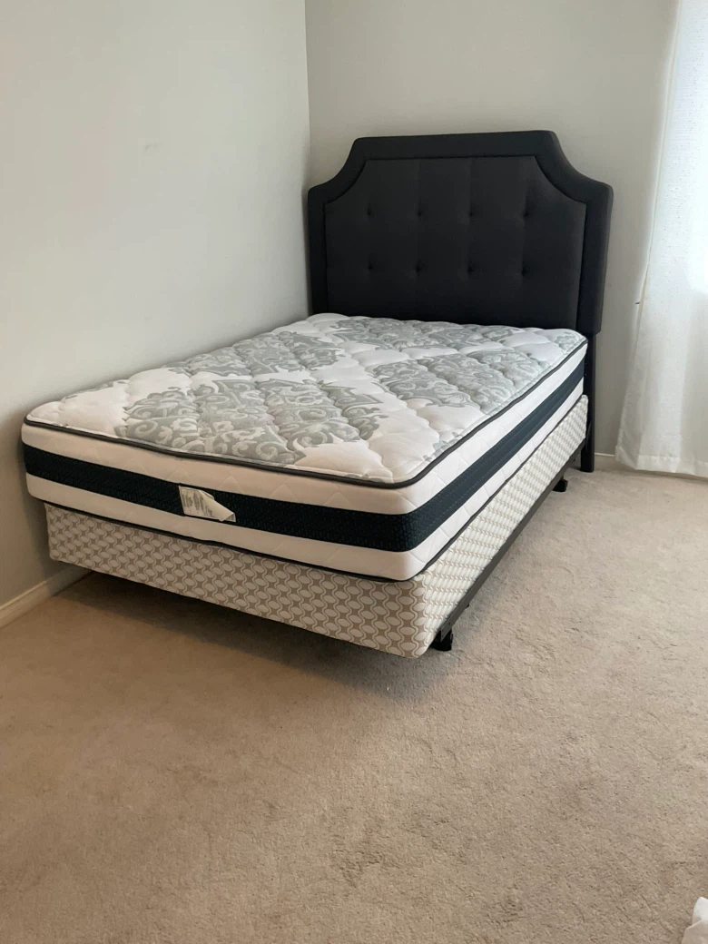 Bedroom furniture set with dresser and mirror