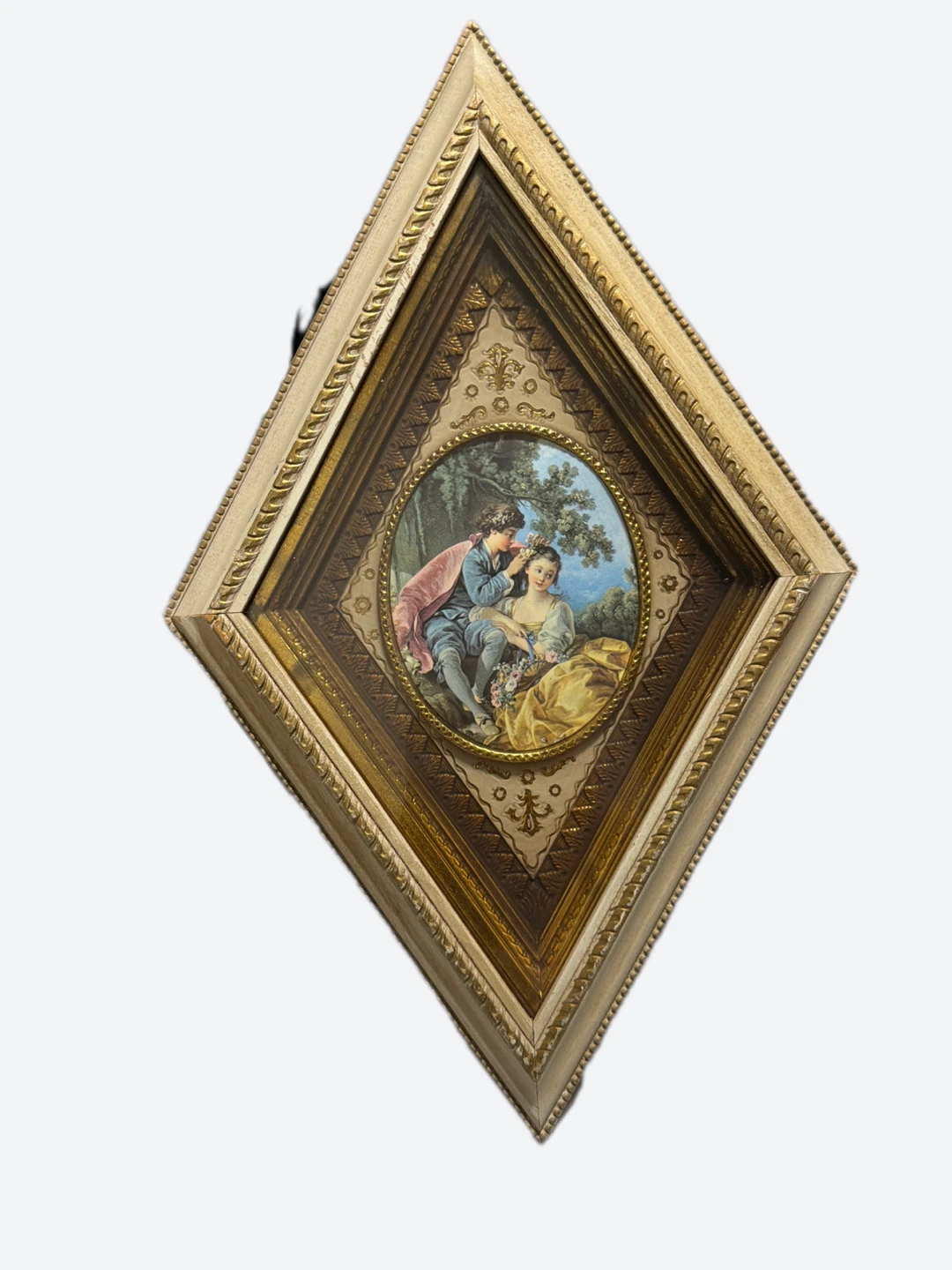 Vintage Diamond Shape Framed Art Print