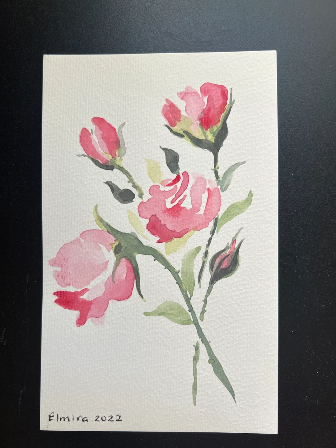 Original Floral Watercolour Painting by Elmira 2022