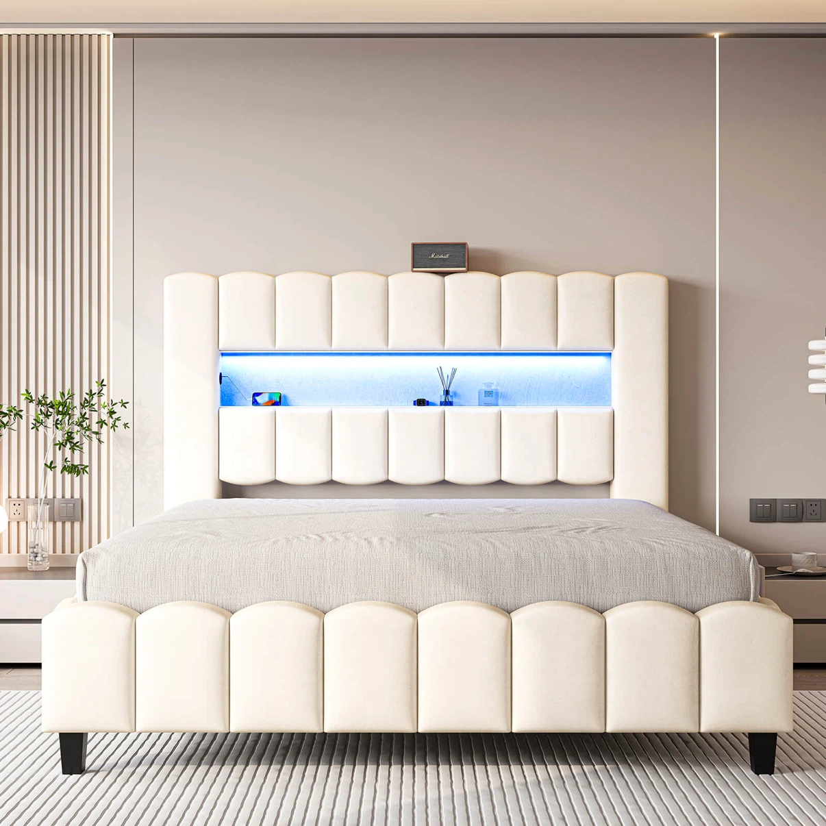 Queen Fenwick Velvet Bed Frame