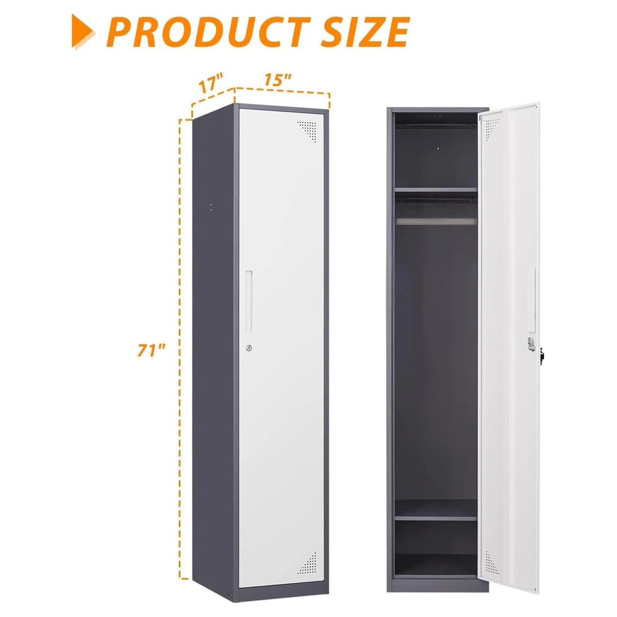Metal Lockable Cabinet with Door Steel Storage Locker - photo 2