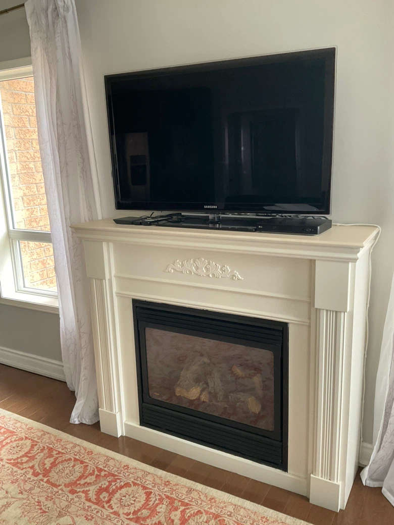 White Electric Fireplace Mantel
