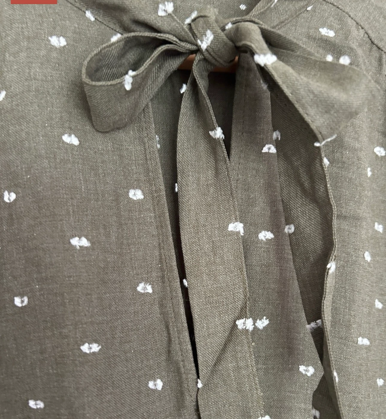 Zara Olive Green Polka Dot Tiered Dress