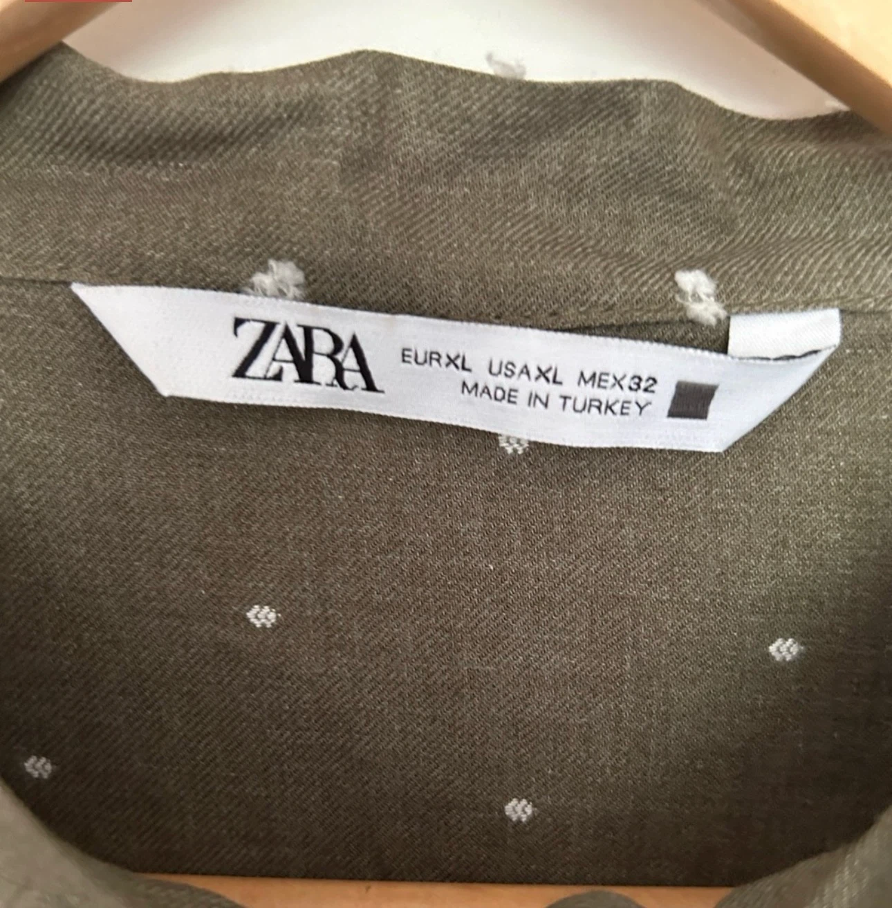Zara Olive Green Polka Dot Tiered Dress - photo 4