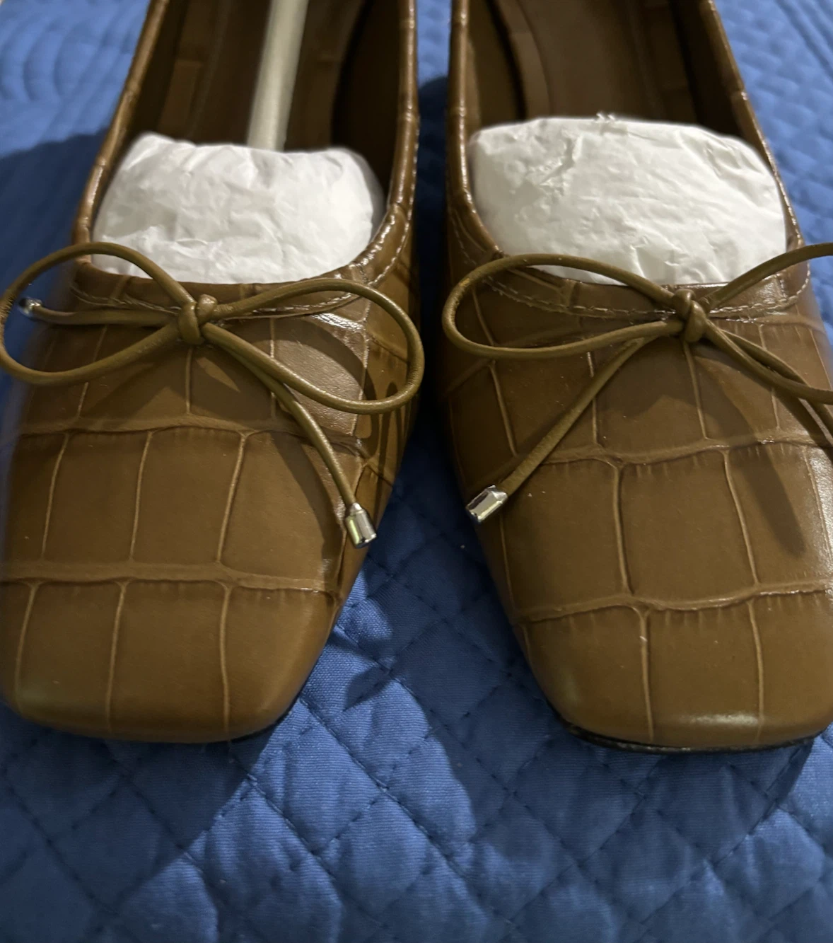 CLEARANCE-Schutz Arissa Block Heels - Pistachio Croco - Size 7B - photo 2