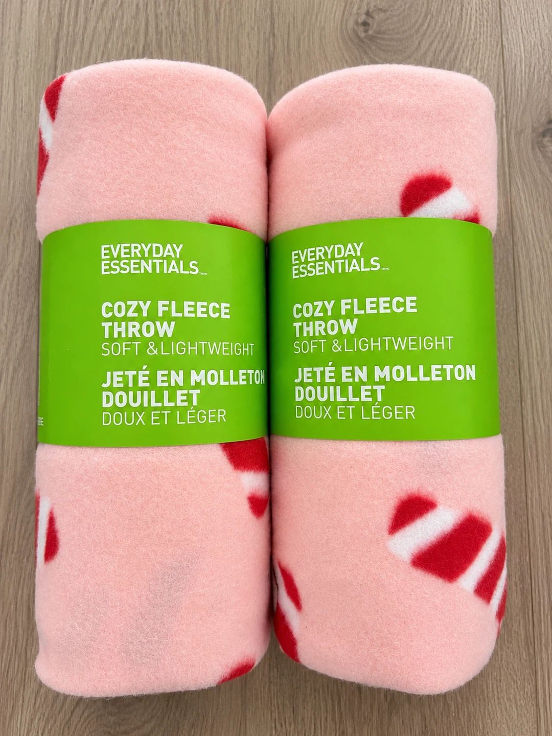 Brand New Candy Cane Christmas Fleece Throw Blanket – 50” x 60”