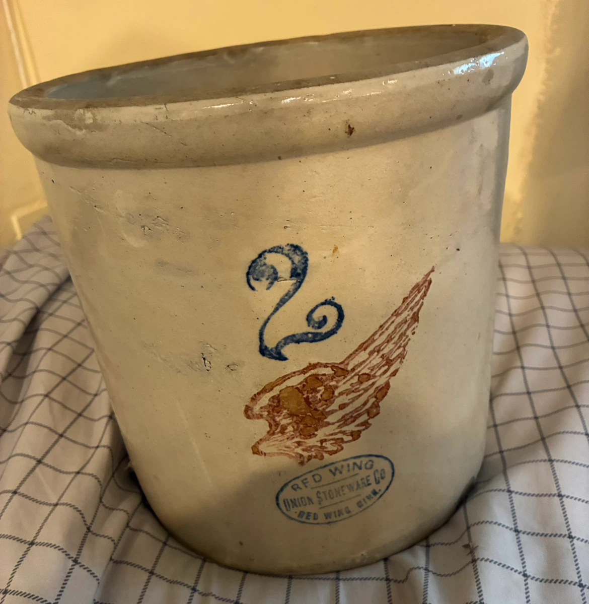 Vintage Red Wing Union Stoneware 2 Gallon Crock