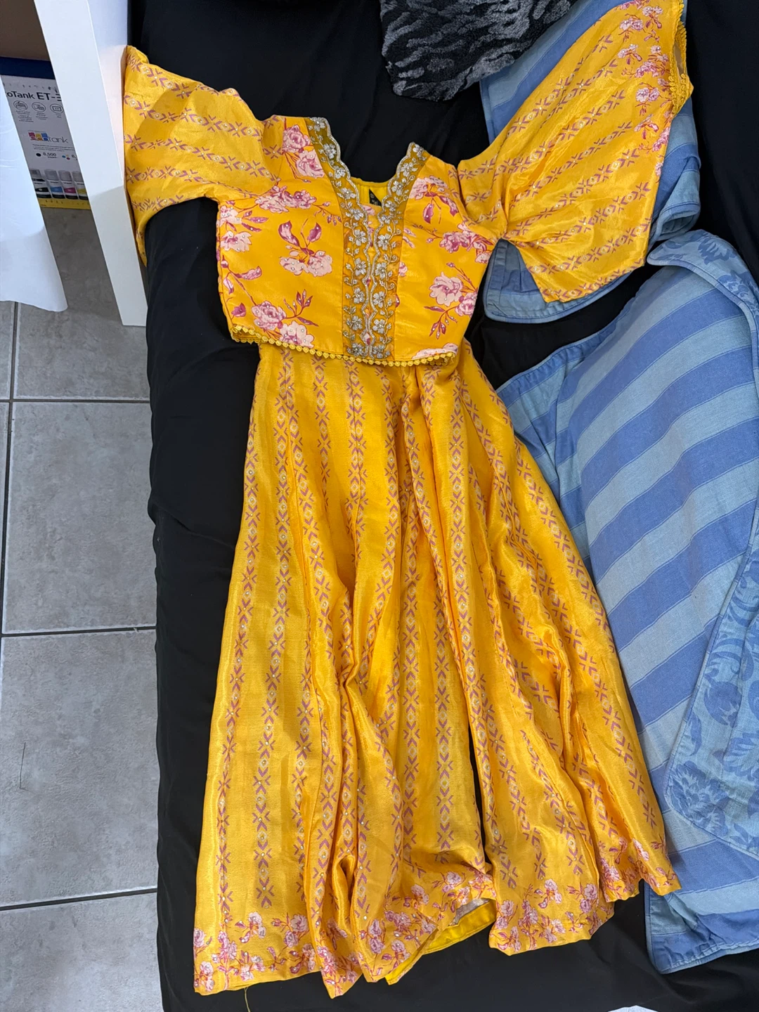 Yellow Floral Indian Ethnic Suit Set