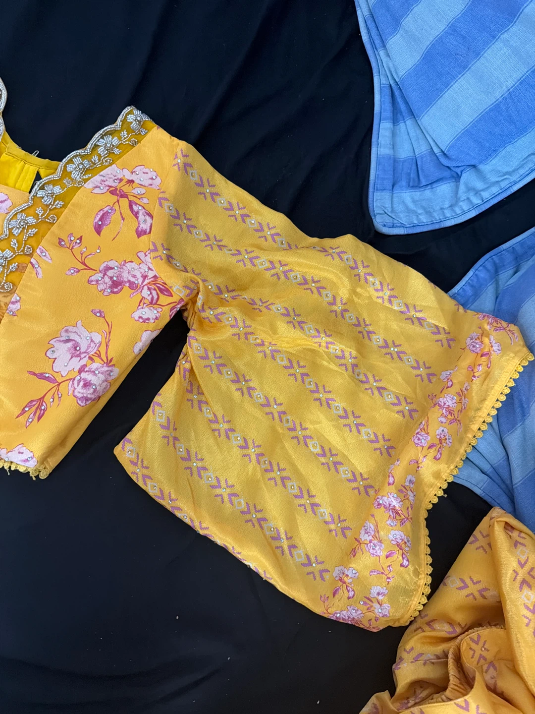 Yellow Floral Indian Ethnic Suit Set - photo 3