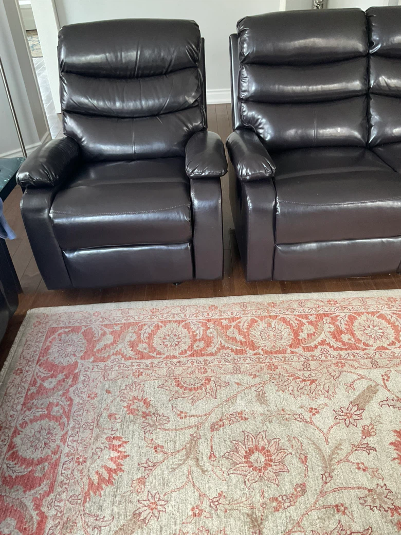 Dark Brown Leather Recliner Sofa