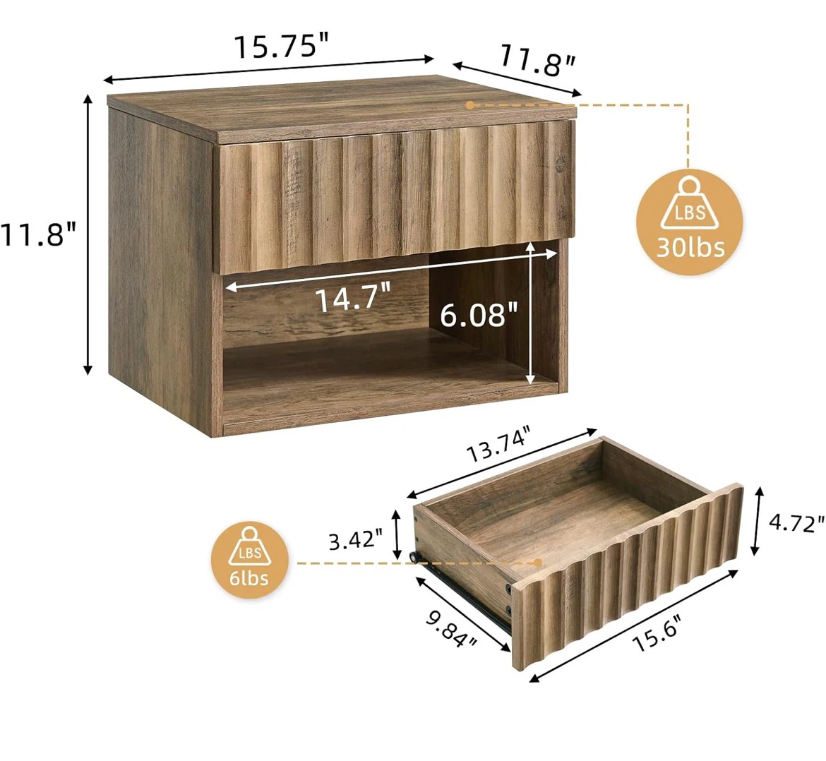 Floating Wall-Mounted Nightstand - photo 3
