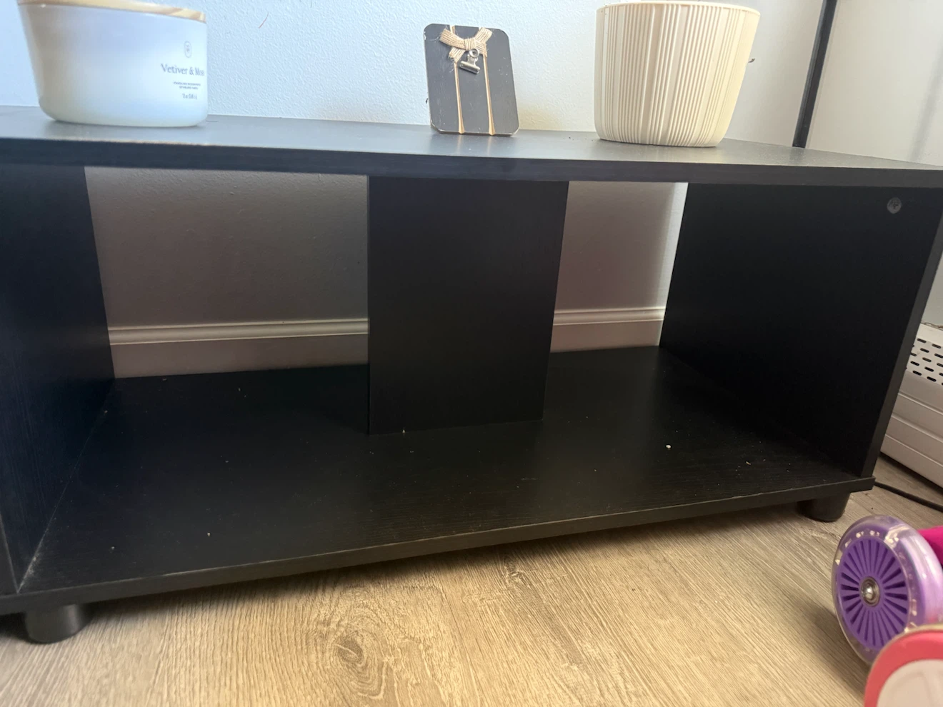 Black Media Console Table - photo 2