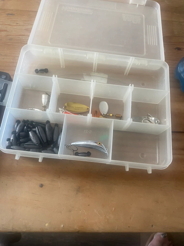 Assorted Fishing Tackle with Organizer Box