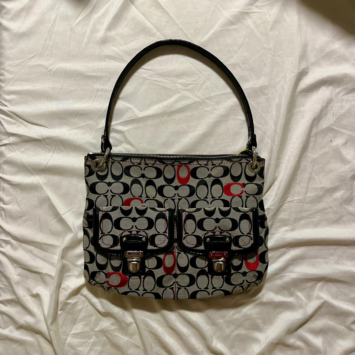 Coach Signature Print Shoulder Bag