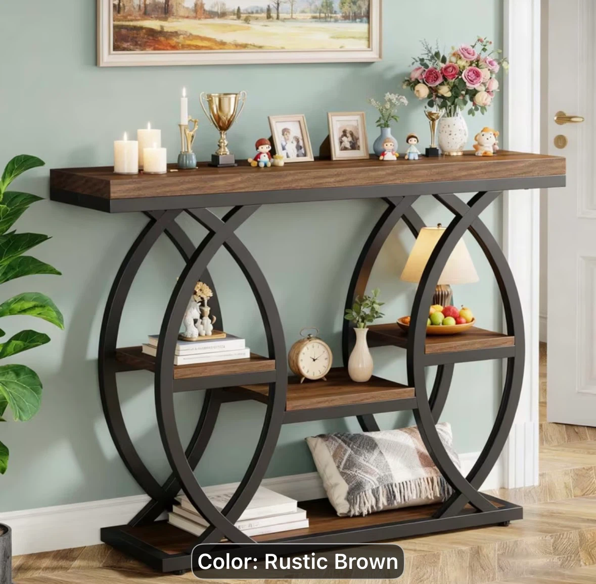 Rustic Brown Console Table – Brand New