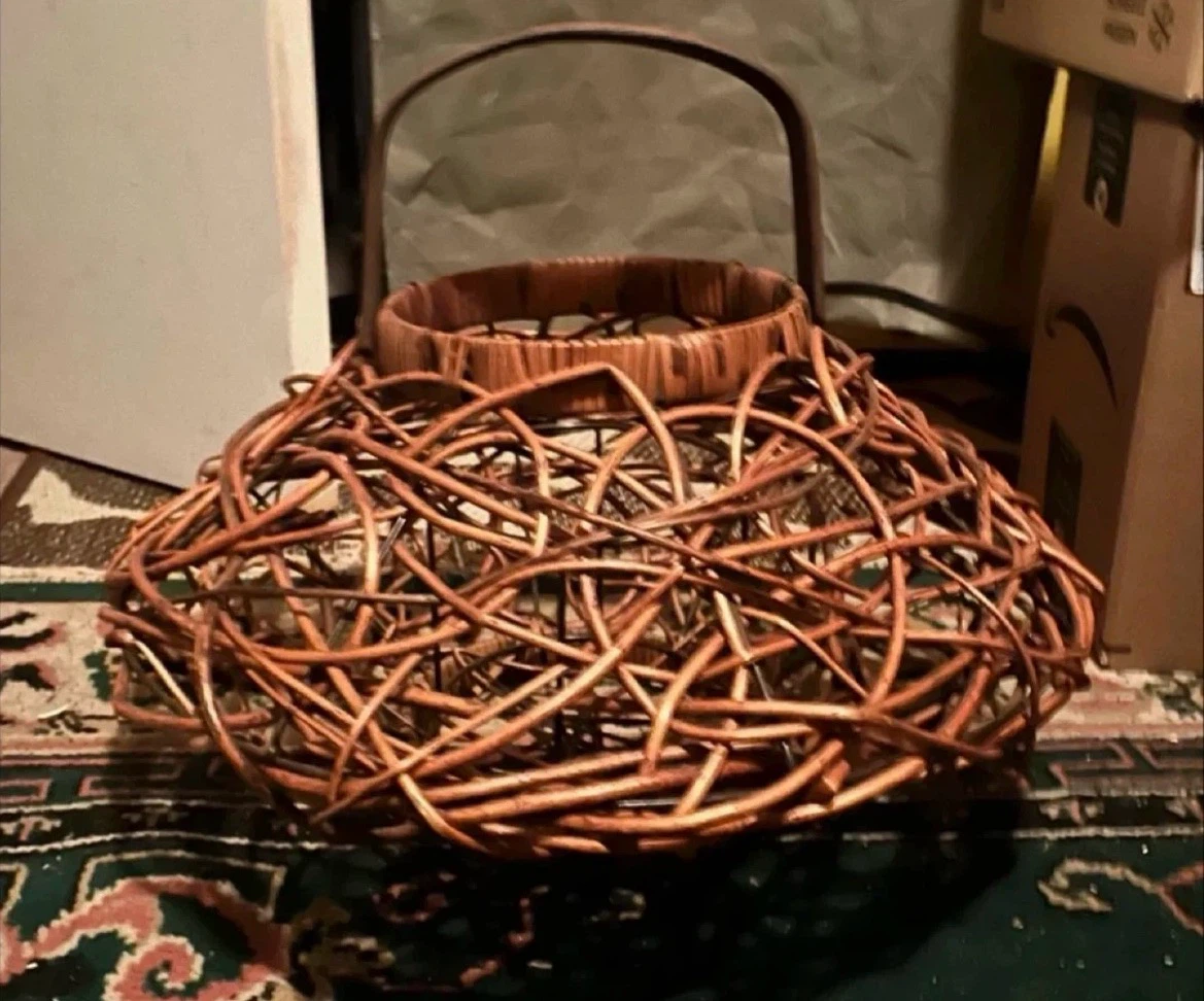 Two Wicker Basket with Handle