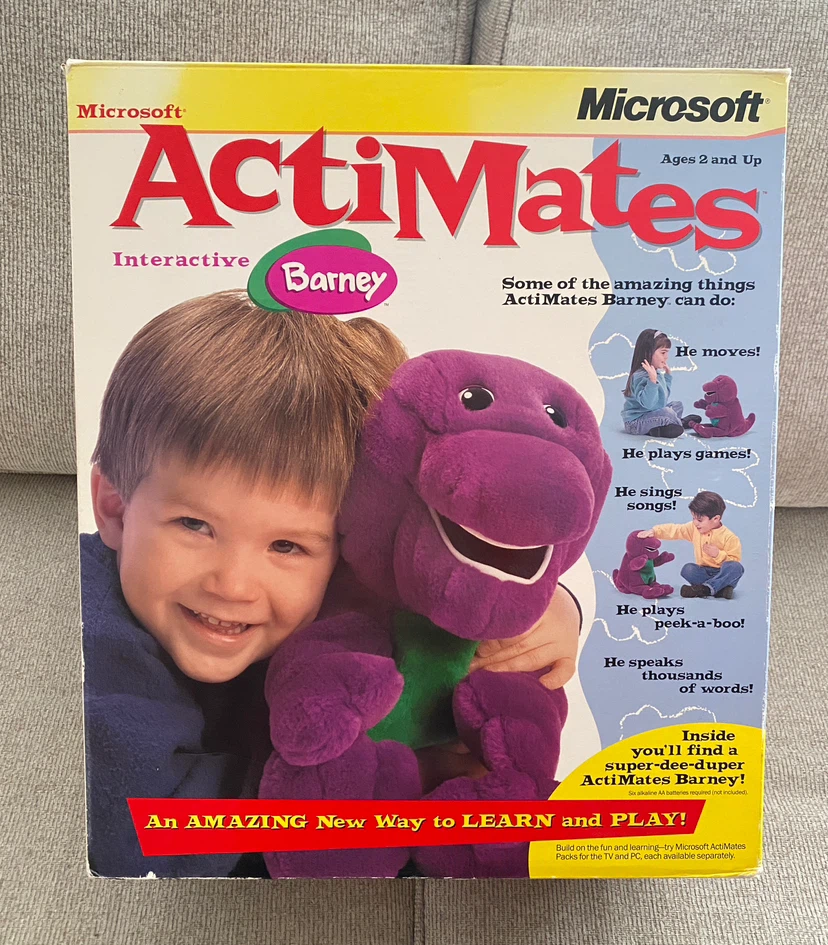 1997 Microsoft Actimates Barney with PC Pack