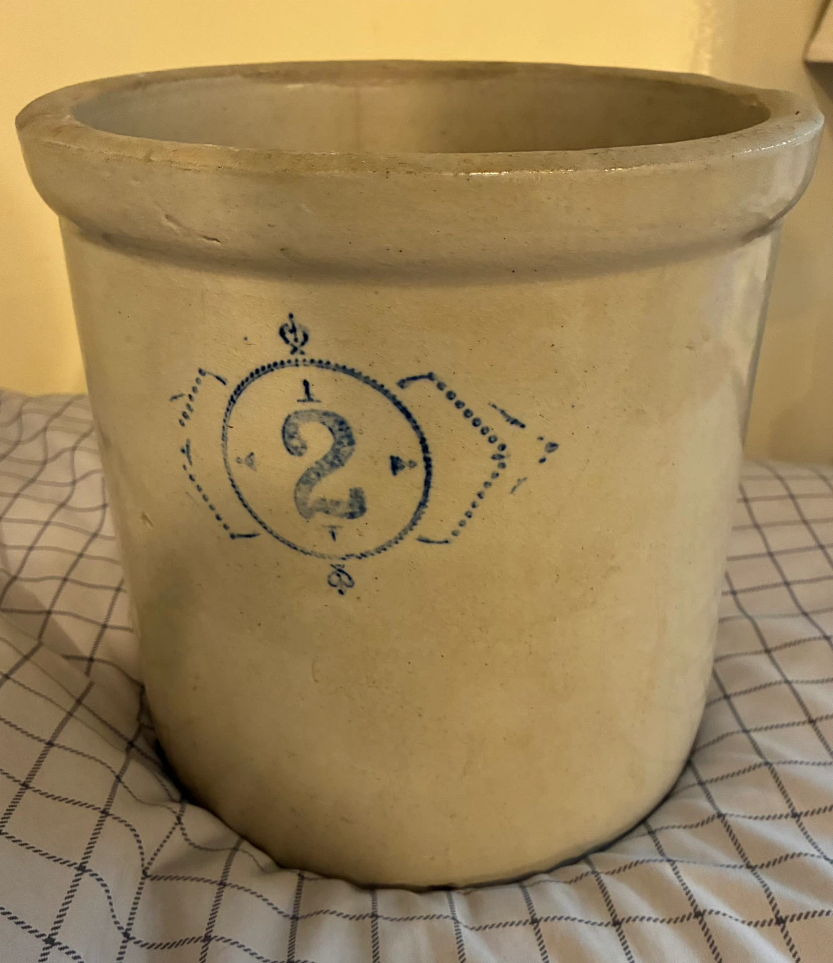Vintage 2-Gallon Stoneware Crock
