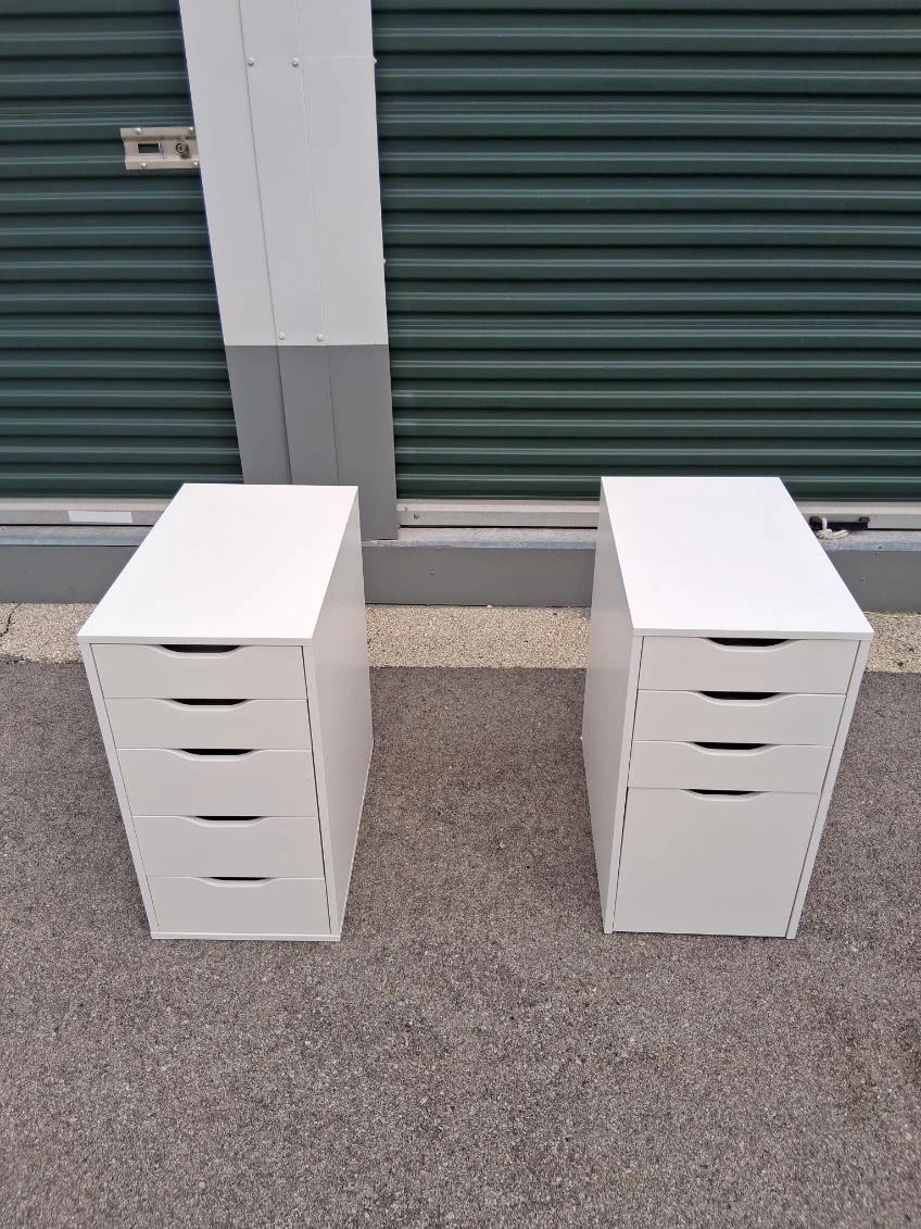 Two IKEA Alex Drawer Units