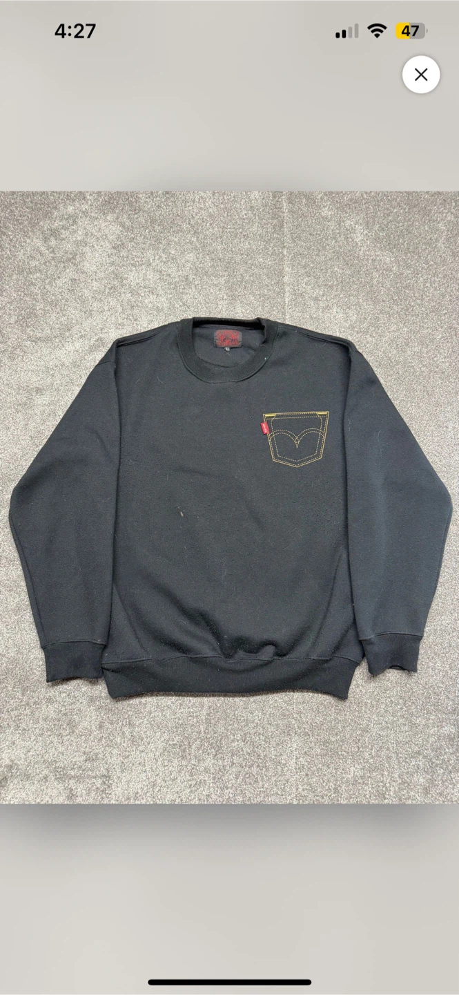 Evisu black crewneck vintage