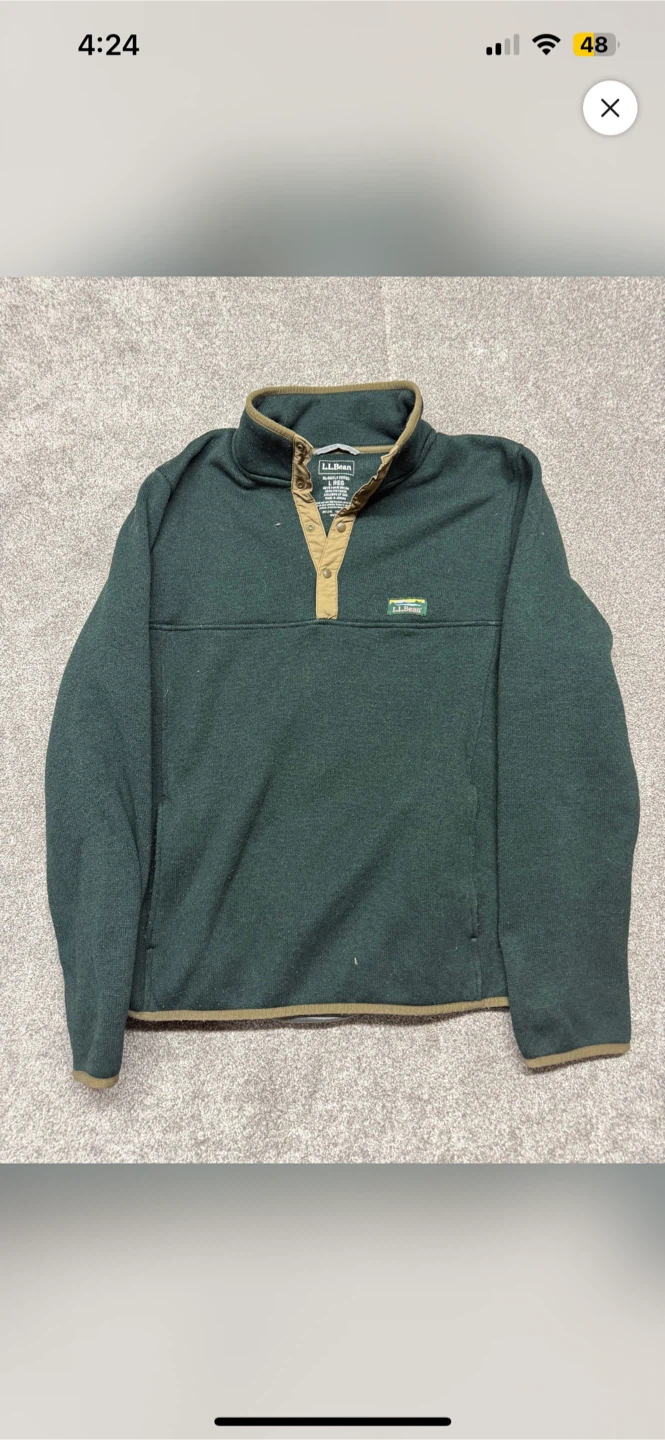 L.L.Bean Snap-T Pullover Green
