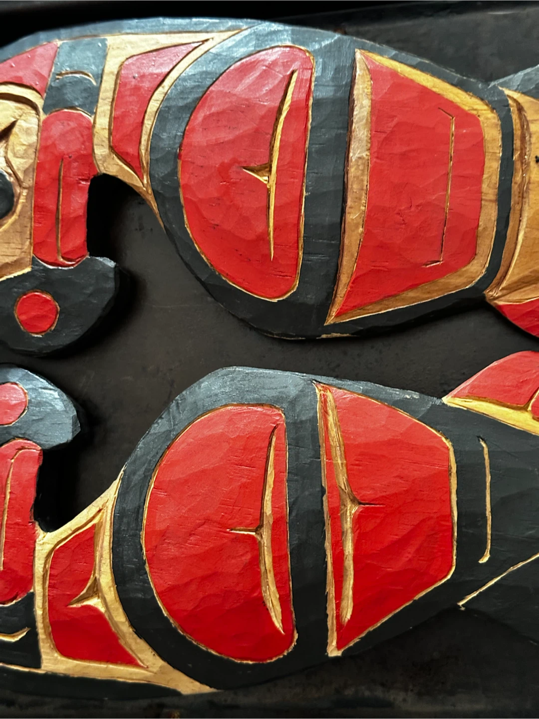 Pair of Coast Salish Salmon Carvings by J. Joe - photo 3
