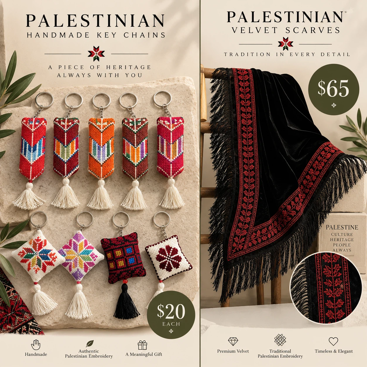 Palestinian Velvet Scarf