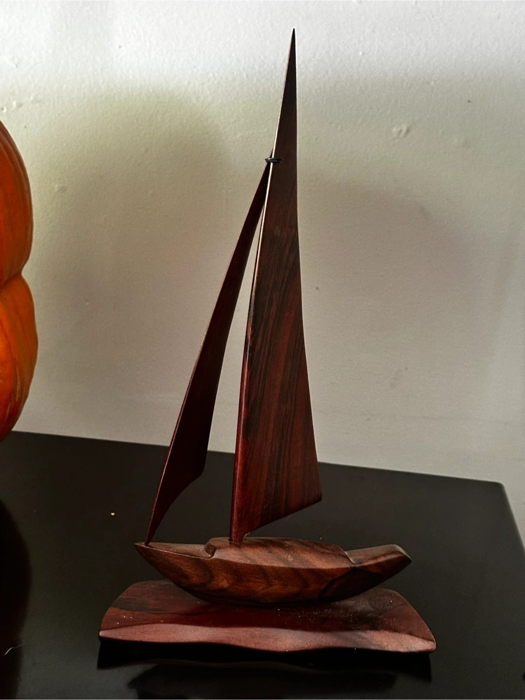 Vintage Cocobolo Wood Sailboat Sculpture 11.25” - photo 2